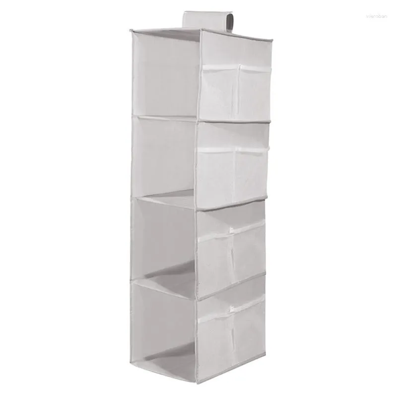 Boîtes de rangement Organisateur de placard suspendu et étagères à 4 étagères Armoire Vêtements Organisation Placards Étagère 203C