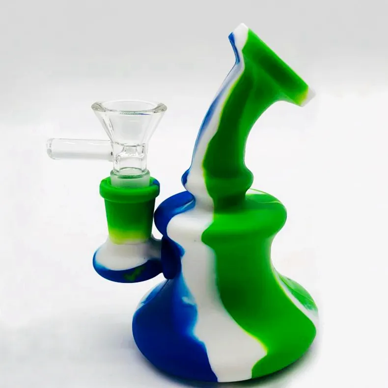Kit de tuyaux de barboteur en silicone de style douche coloré avec poignée en verre