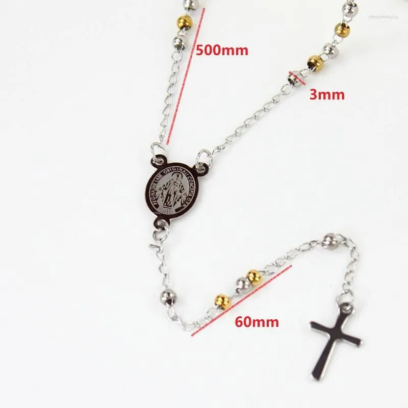 Hanger Kettingen Maagd Maria Ketting Roestvrij Stalen Sieraden Katholieke Rozenkrans Kruis Merk 1274