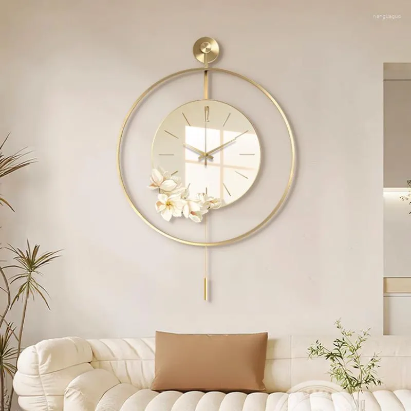 Horloges murales salon horloge muette mode créative montre pivotante salle à manger fond ornement décoration de la maison 50/60 cm