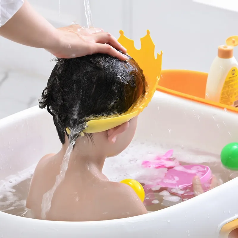  Gorro de ducha para niños con protección para los oídos,  impermeable, protector de champú, visera ajustable para lavado de cabello,  baño y ducha : Salud y Hogar