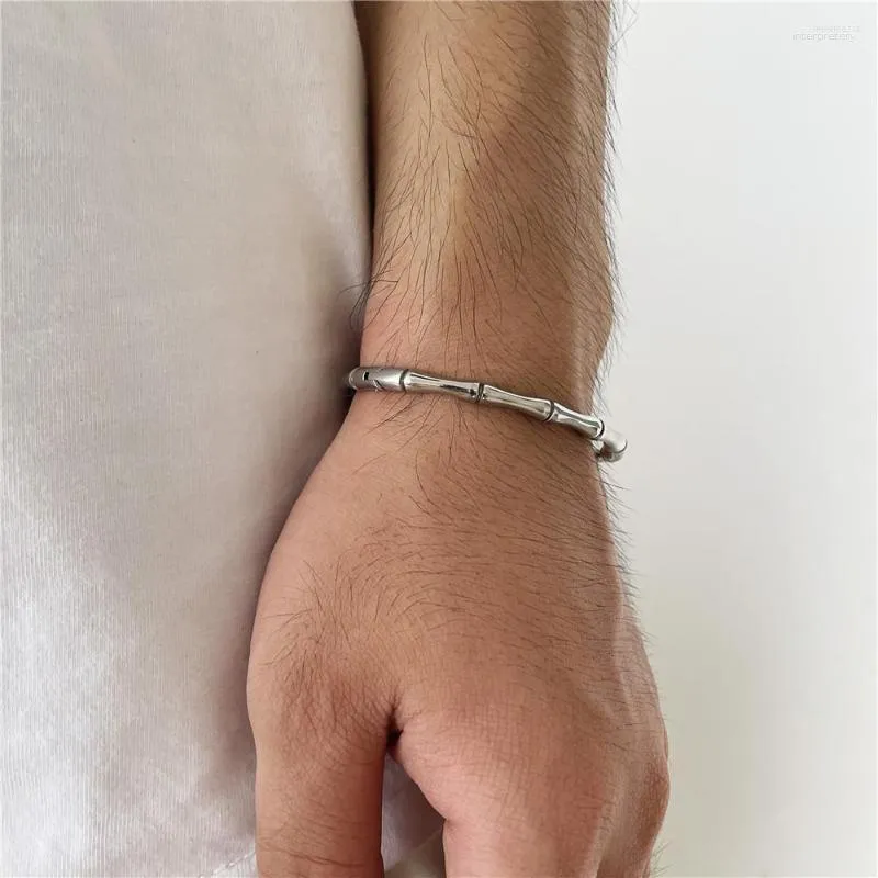 Bangle 316L из нержавеющей стали Классический круглый золотой круглый круг бамбукового сустава с закрытыми тонкими проволочными браслетами для женщин