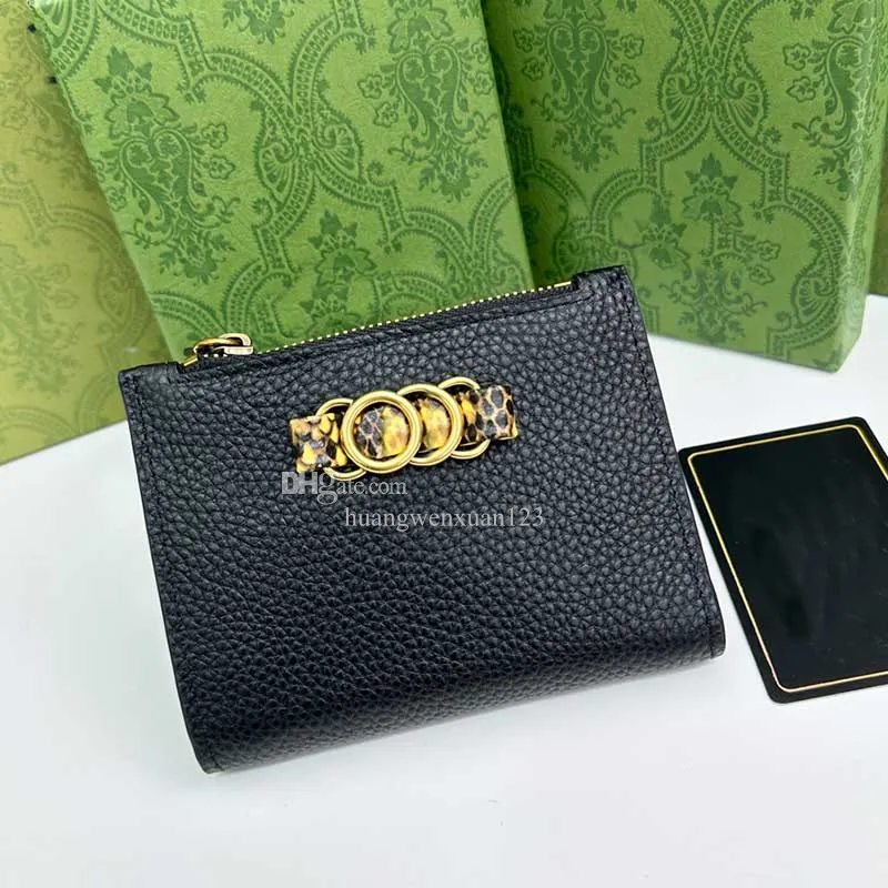 Women designer wallet Luxury card holder high quality genuine leather small bag ladies business credit cardholder with zipper coin purse