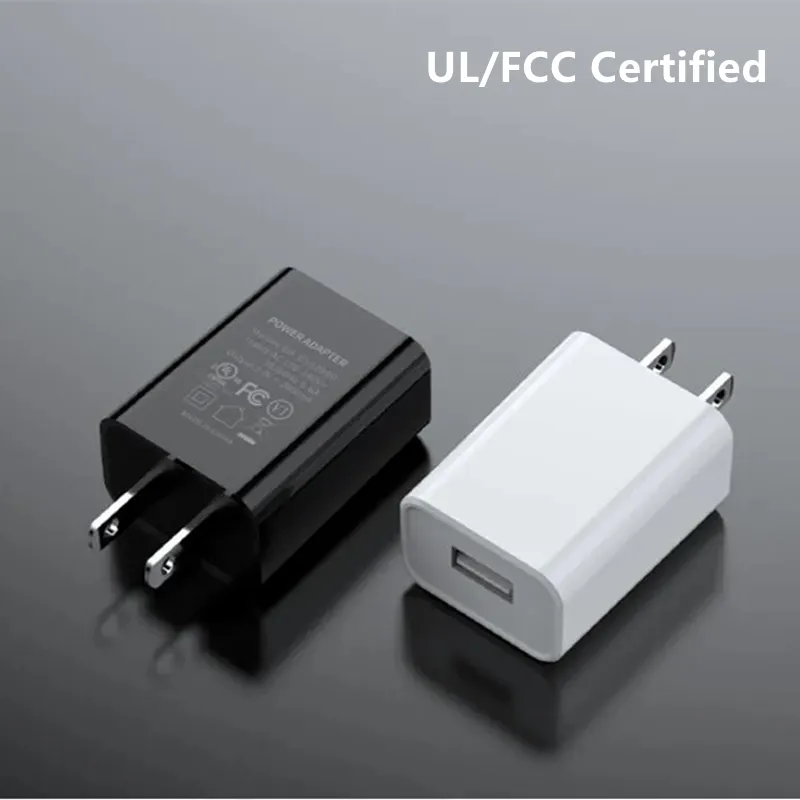 Certifié UL FCC US Plug 5V 1A 2A USB Chargeur rapide Chargeur mural de voyage Adaptateur secteur pour téléphone portable Samsung Xiaomi LG Chargeur rapide