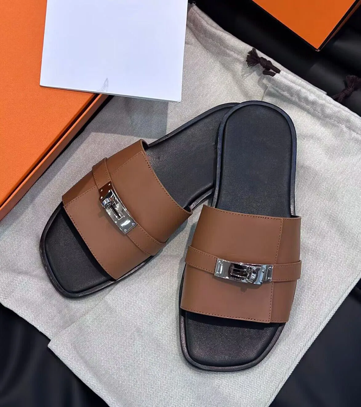 Luxury Leather Sandals for Men - Summer Comfort Slides