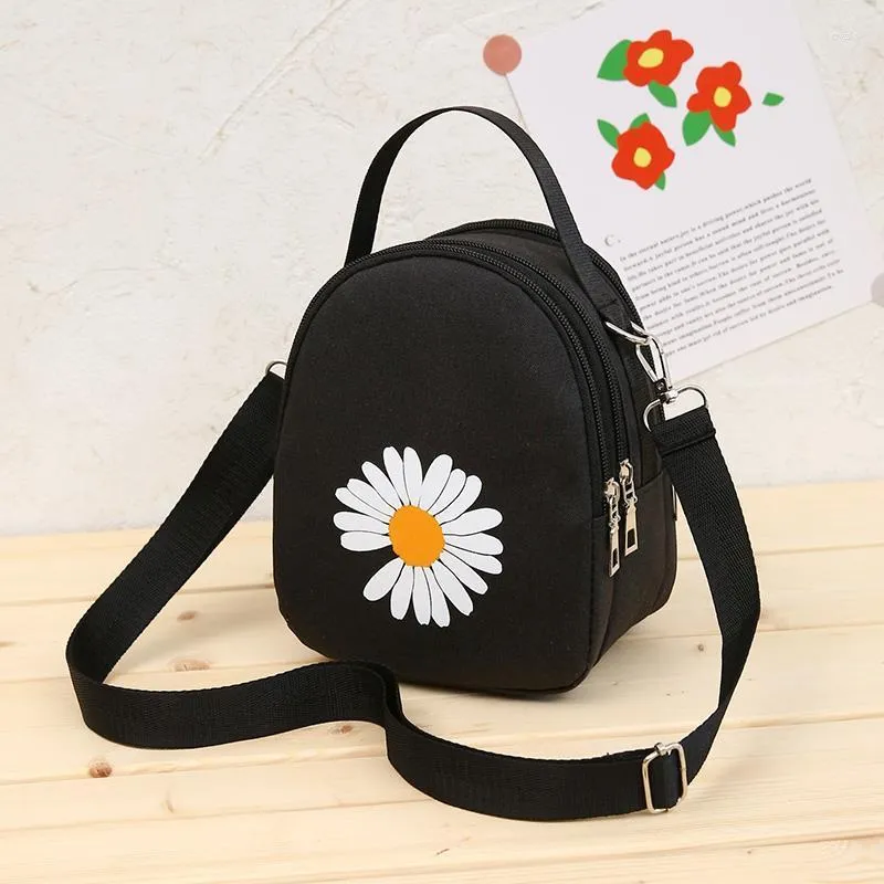 Worki wieczorowe nylon 2023 Fashion Flowers All-Match One ramię Messenger Płótna torba MOCHILA MUJER SAC A Dos Bolsa feminina