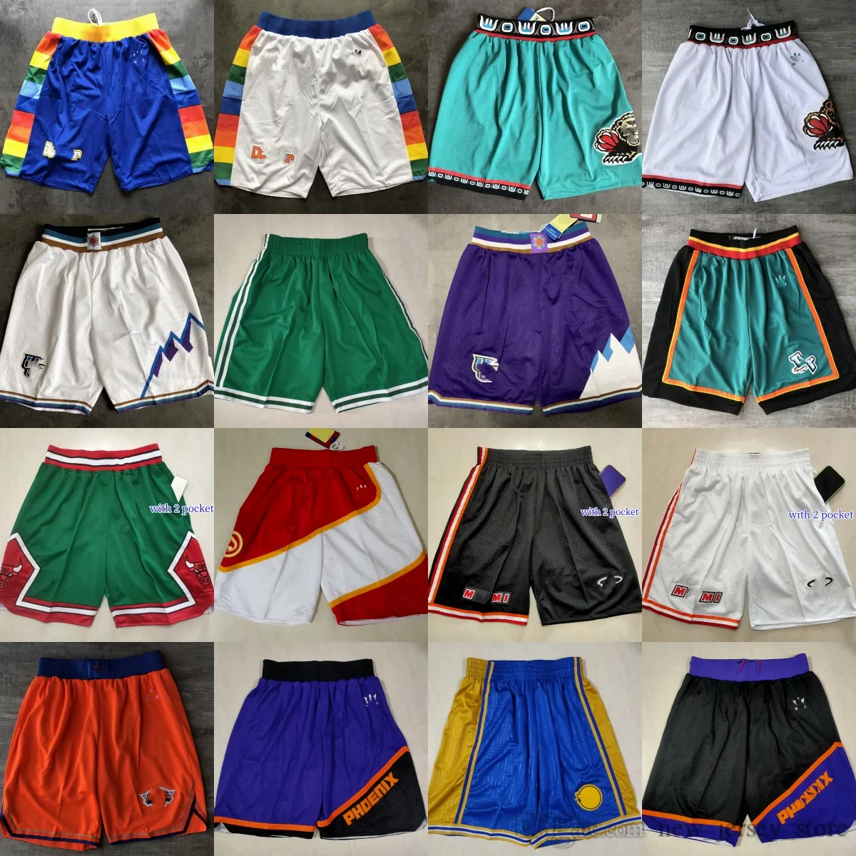 Klassisk retro mesh basketball shorts man andas andas träning strand byxor svettbyxor byxa kort gyllene blått gröna vita svart orange