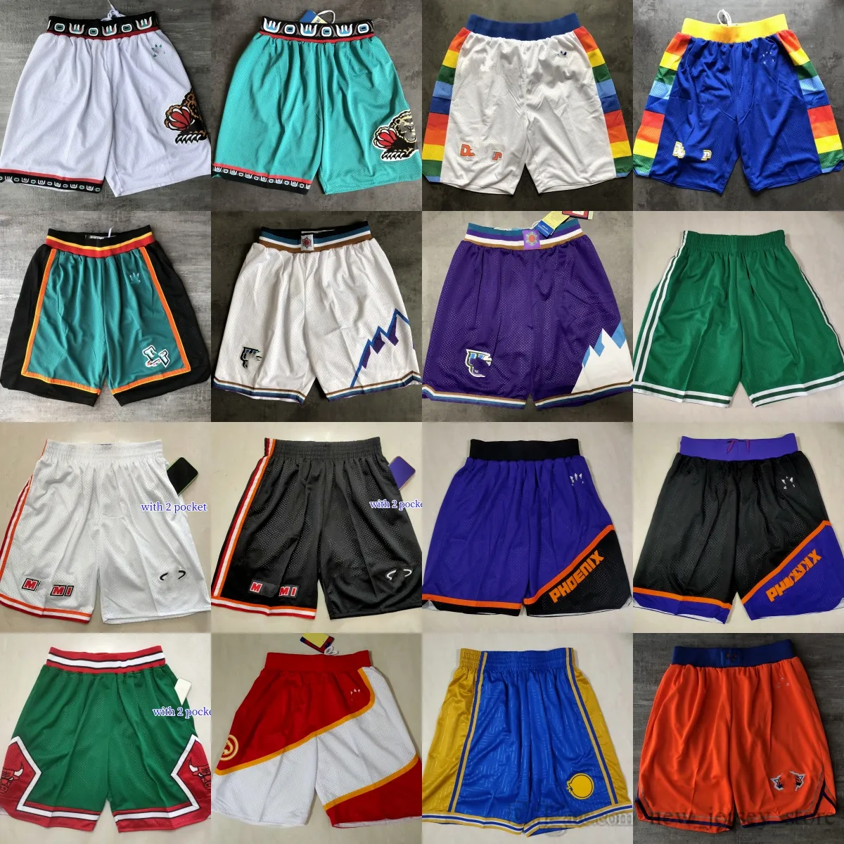 Klassische Retro-Mesh-Basketballshorts für Herren, atmungsaktiv, für Fitnessstudio, Training, Strand, Jogginghose, Hose, kurz, goldfarben, blau, grün, lila, weiß, schwarz, orange