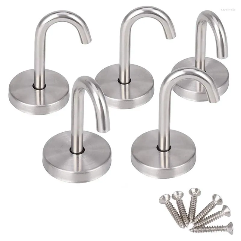 10 Stainless Steel Ceiling Hooks With Round Base For Overhead Wall