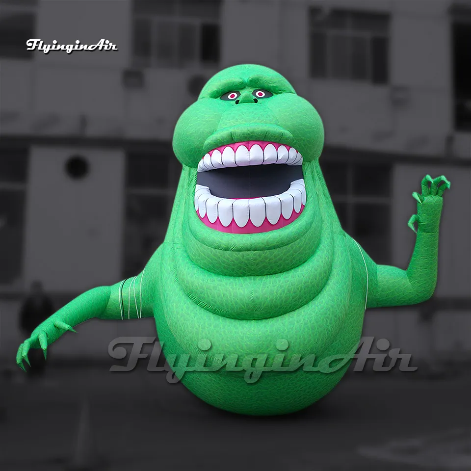 Amazing Funny Giant Inflatable Ghostbusters Slimer Ghost Halloween Character Air Blow Up Green Monster For Yard Decoration