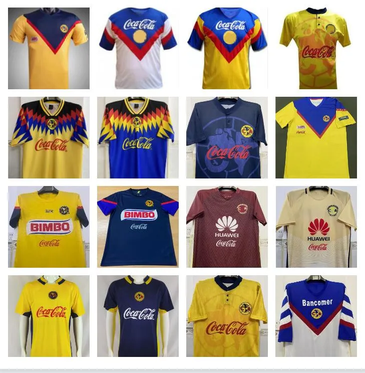 1995 1998 1999 2004 2005 Retro Soccer Jerseys Club America Liga MX O.Peralta C.Dominguez Matheus Mexico R.Sambueza P.Aguilar Retro 95 98 99 04 05 Fotbollsskjortor Uniform