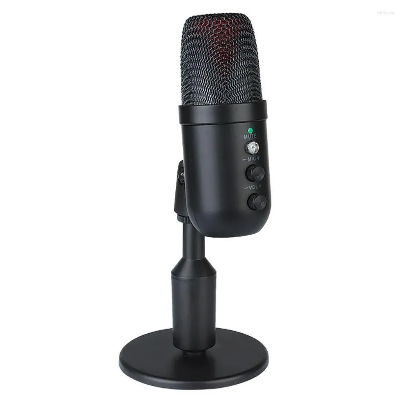 Microfones Microfone USB Microfone condensador profissional para PC, computador portátil, estúdio de gravação de áudio, jogo, streaming, transmissão ao vivo