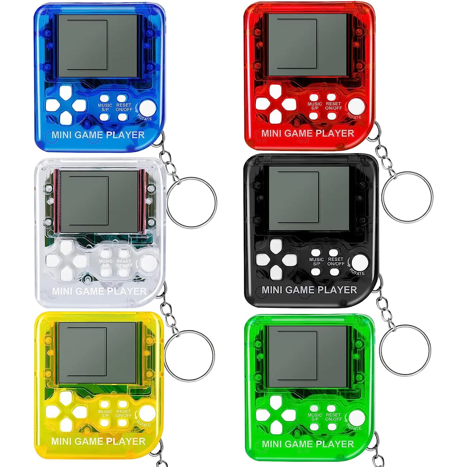 Mini Video Games Party Favors Keychain Toys Multi Colors Gamepad Decoration Toy Keychains for Backpack Birthday School Supplies Key Chains for Kids Gift