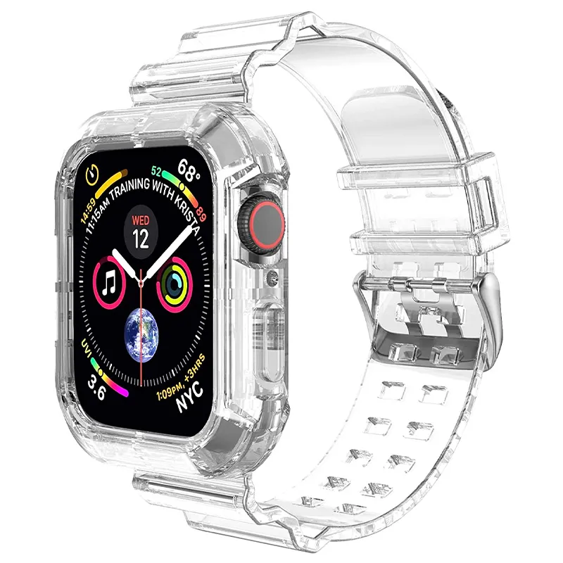 Transparent Protective Case With Strap For Smart Watch, Compatible