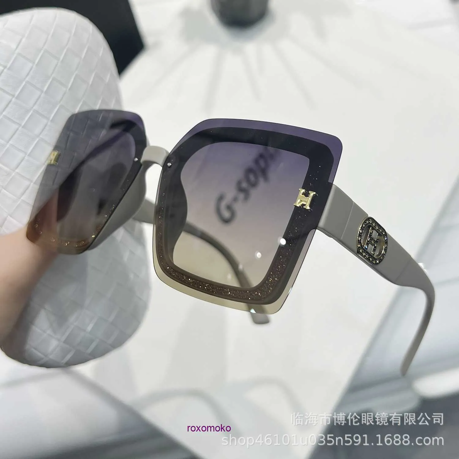 New H Fashion Luxury Sunglasses Polarized UV resistant sunglasses Diamond starry sky style platform live broadcast hot Tiktok YAH0