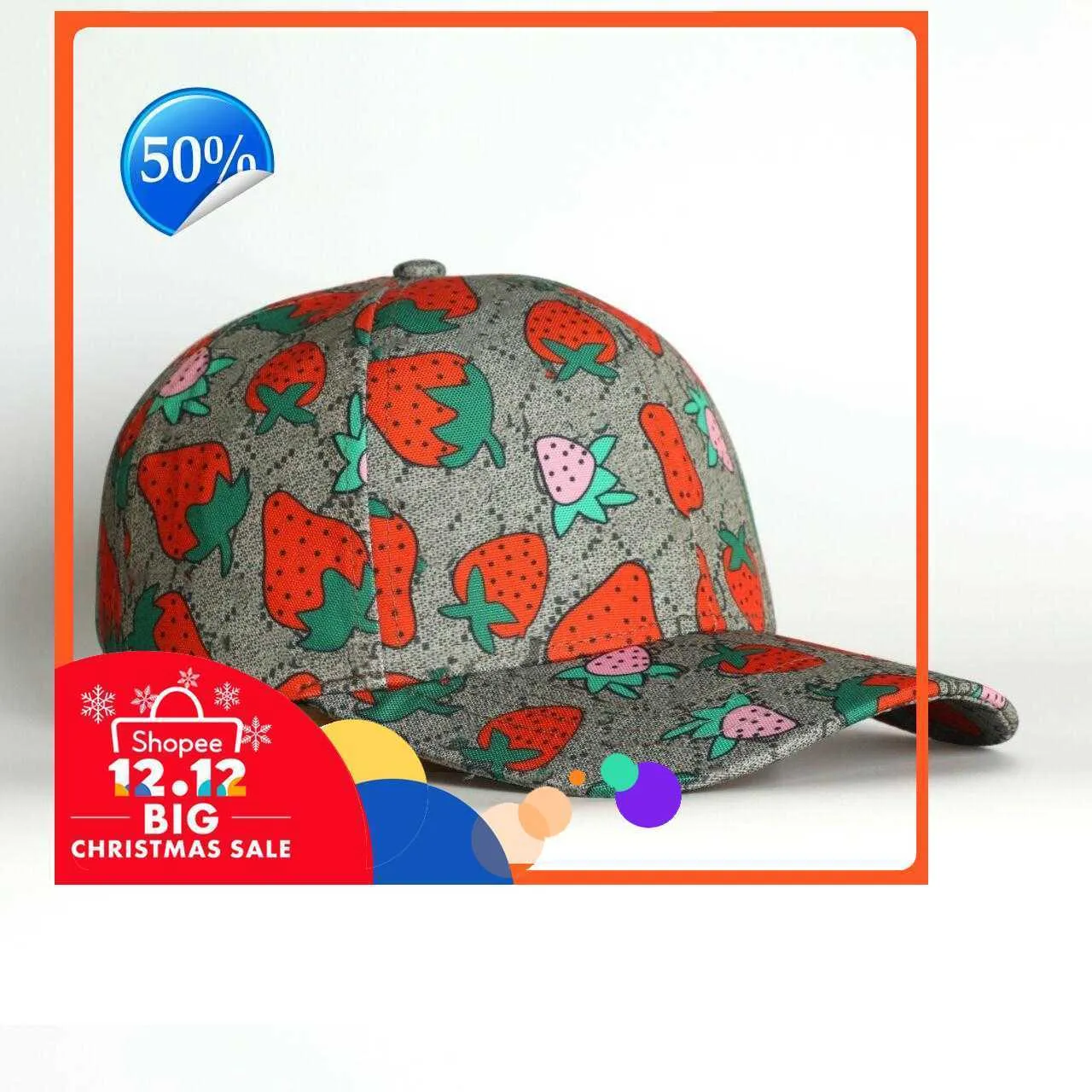 8ity Strawberry Baseball Caps Man's Cotton Cactus Classic Letter Ball Caps Summer Women Sun Hats Regulowane koci