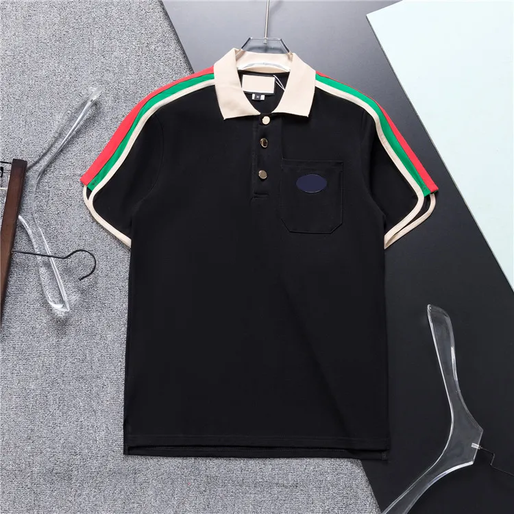 2023 Летняя одежда роскошная дизайнер-дизайнерские рубашки Men Casual Polo Fashion Print Вышивая футболка High Street Mens Polos размер M-3XL