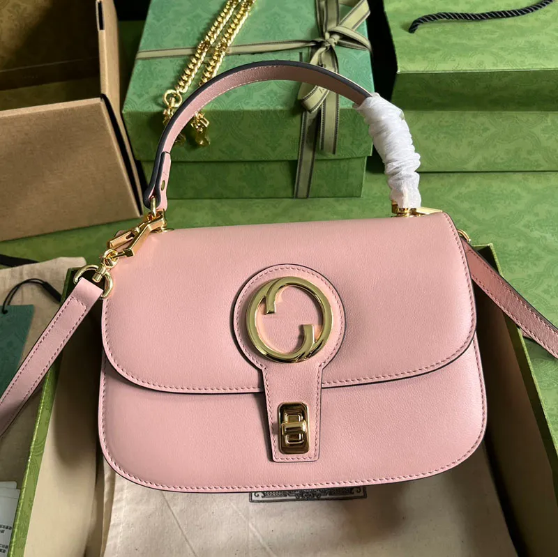 Designväska axel blondie handväska mångsidig stor kapacitet bärbar messenger läderväska singel axel crossbody handväska svart vit brun grön rosa 03