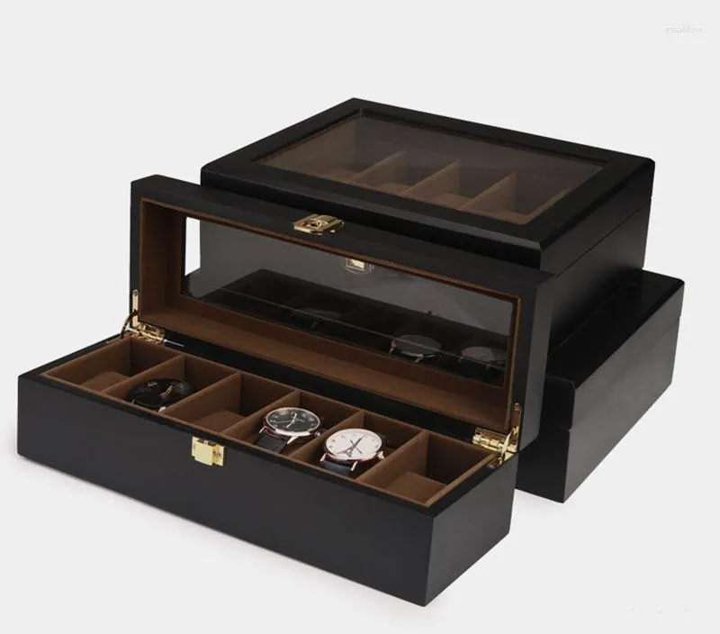 Watch Boxes & Cases Wood Wrist Case 6 10 12 Slots Display Uhr Cajas De Reloj Boite Montres Montre Cadeau Horloge Soporte PulserasWatch