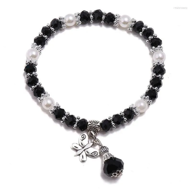 Strand Bohemian Fashion Women Butterfly Crystal Beads Bracciale Wrap strass in rilievo braccialetto Charms braccialetti Boho gioielli regalo