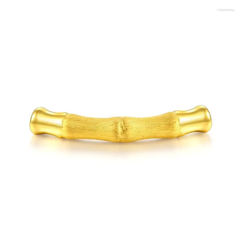 Link Bracciali Bracciale in oro giallo puro 24 carati 3D 999 Donna Bamboo 1,86 g