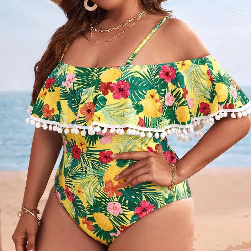 Bañador de una pieza con estampado Sexy para mujer, traje de baño de talla grande con Control de barriga, Monokini, primavera, 2023