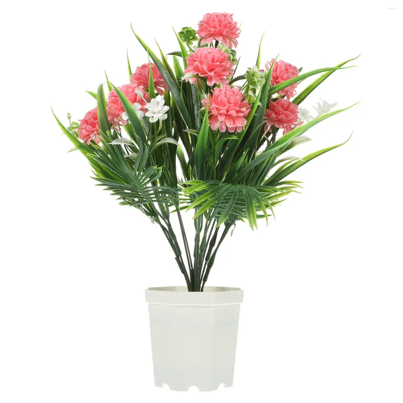 Flores decorativas plantas falsas em vasos falsos para interior, flores artificiais, decoração de plástico, enfeites de mesa pequenos