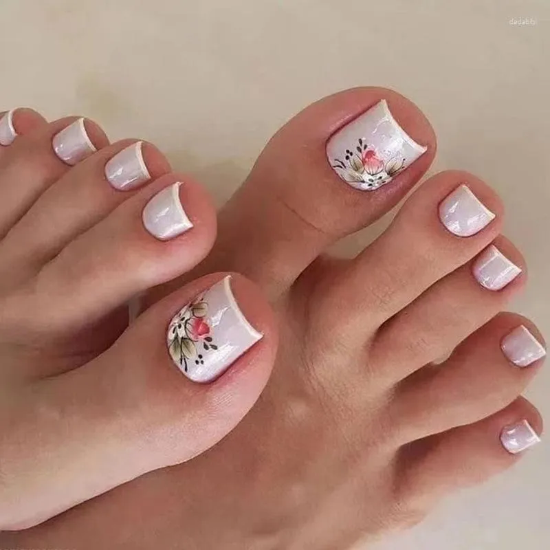 flower toe nails