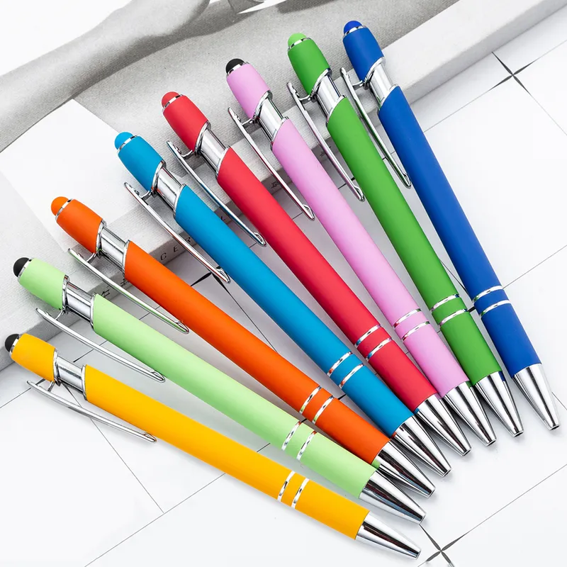 Capacitive Touch Metal Press Ball Point Pen Handwriting Touch Screen Ball Point Pens Home Office School Student Writing Supply Th0226