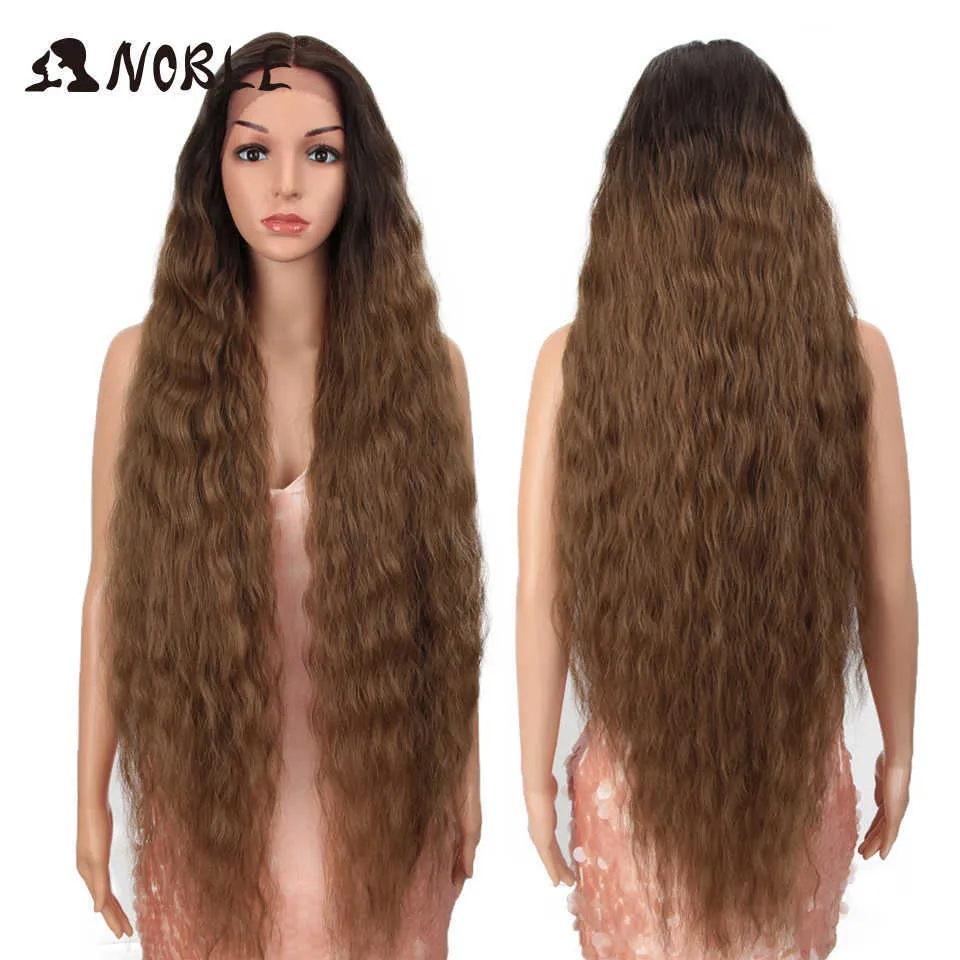 Cosplay Wig Synthetic Lace Part Wig Long Curly 42Inch Cosplay Wig Blonde Lace Wig for Black Women Synthetic Lace Wig 230524