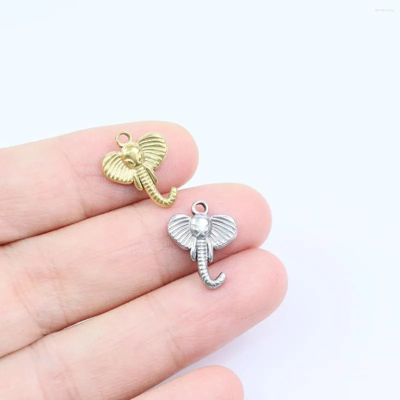 Charms 5pcs Оптовая нержавеющая сталь Высококачественная Слон Антиаллергическая Подвеска DIY Серьги колье.