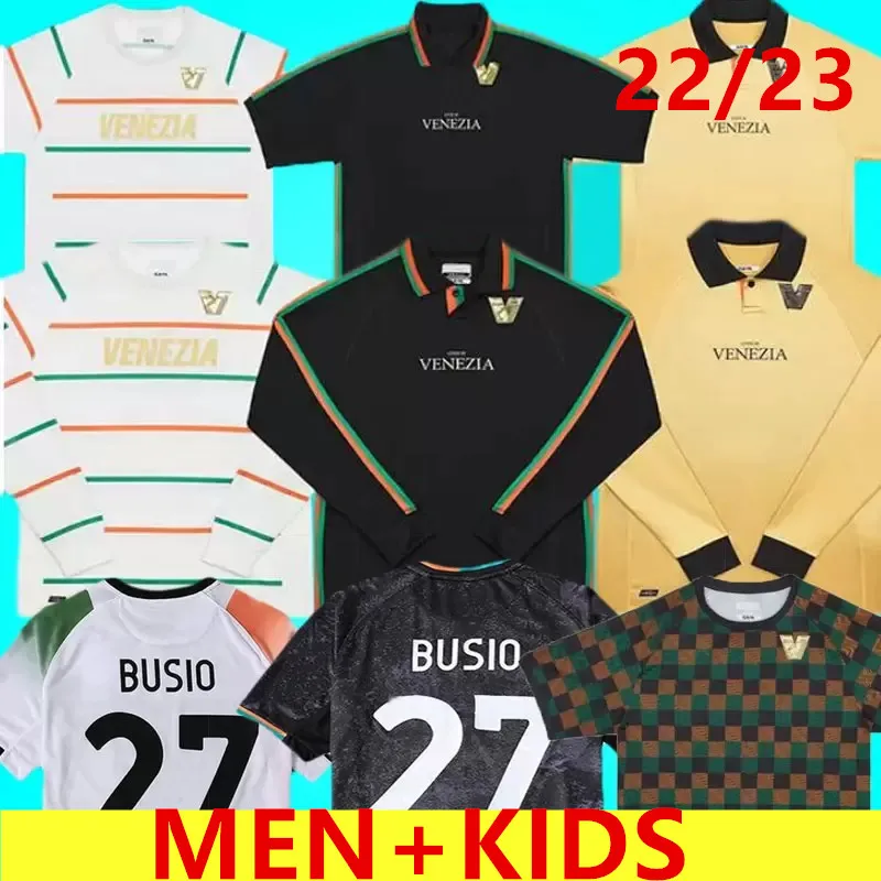 2023 Maglia da calcio Venezia maglia d'oro ARAMU FORTE Venezia Maniche lunghe 21 22 23 Maglia da calcio BUSIO casa lontano 3rd Adukt Kids Kit Uniformi bella maglia