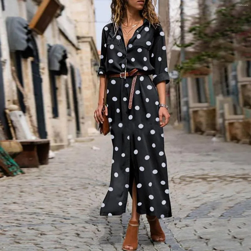 Elegant Polka Dot Maxi: Flowy V-Neck Summer Dress - Shop Now! | Casual Long  Boho Dresses For Women from Dhgate Basic & Casual Dresses - price 38.6