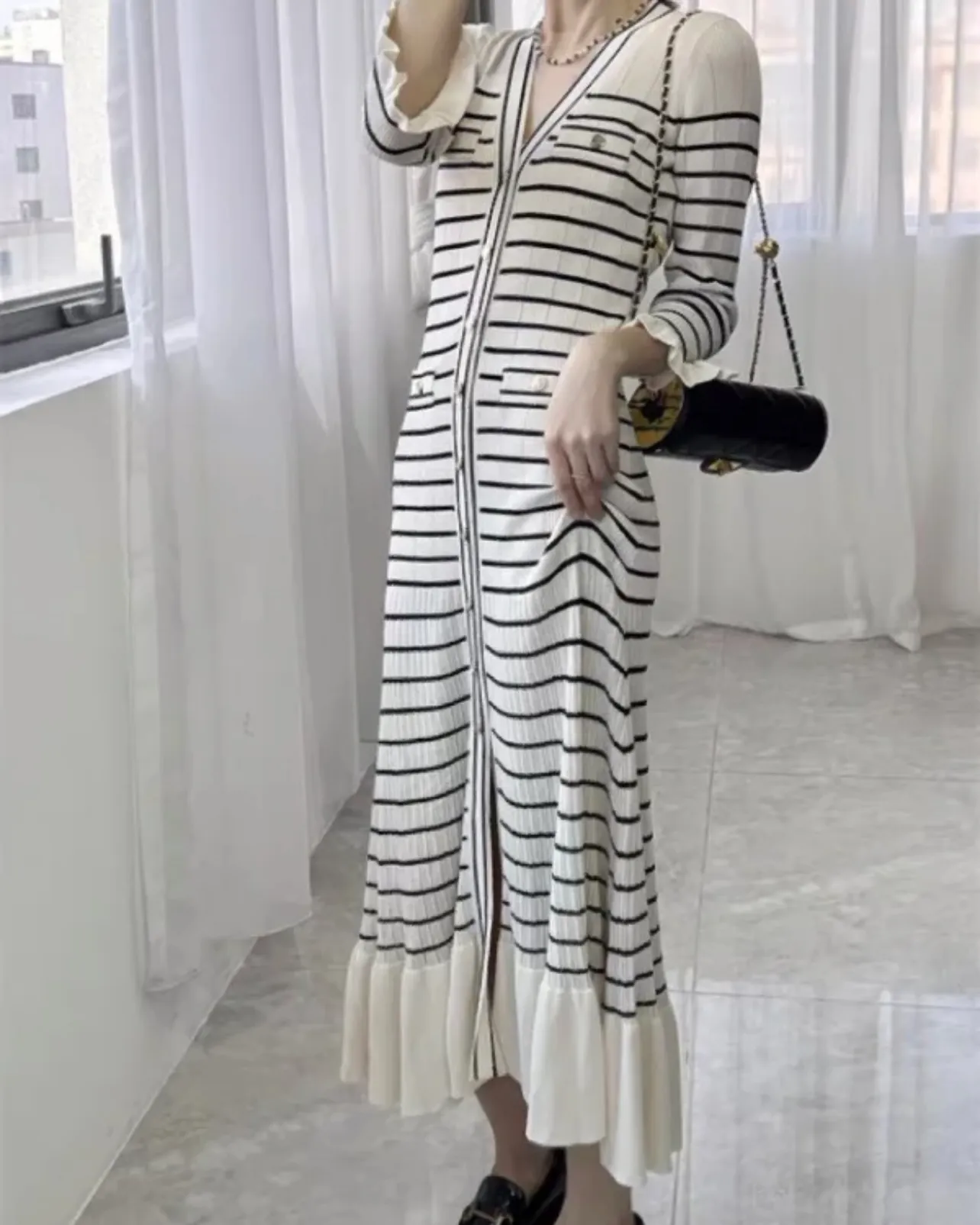 Sandro Knitted V Neck Dress With Fringe Agaric Edge ... From  Shunlifacai669, $99.35 In Bulk | DHgate.Com