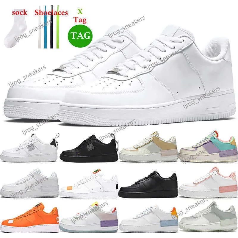 Designer Casual Shoes One Mens Womens Platform Triple Whote Shadows 1 Spruce Aura Pale Ivory Washed Coral Sports Sneakers Trainer Tennis Shoe