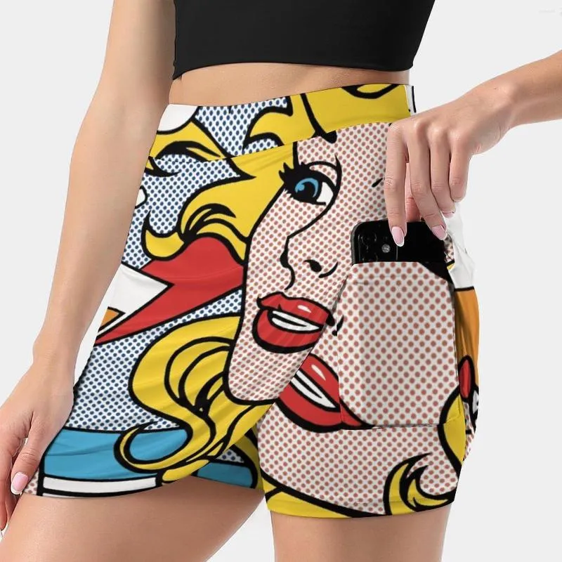 Röcke Ich bin ein kosmopolitisches Mädchen! Lichtenstein inspirierter Mädchen-Damenrock, ästhetische Mode, kurz