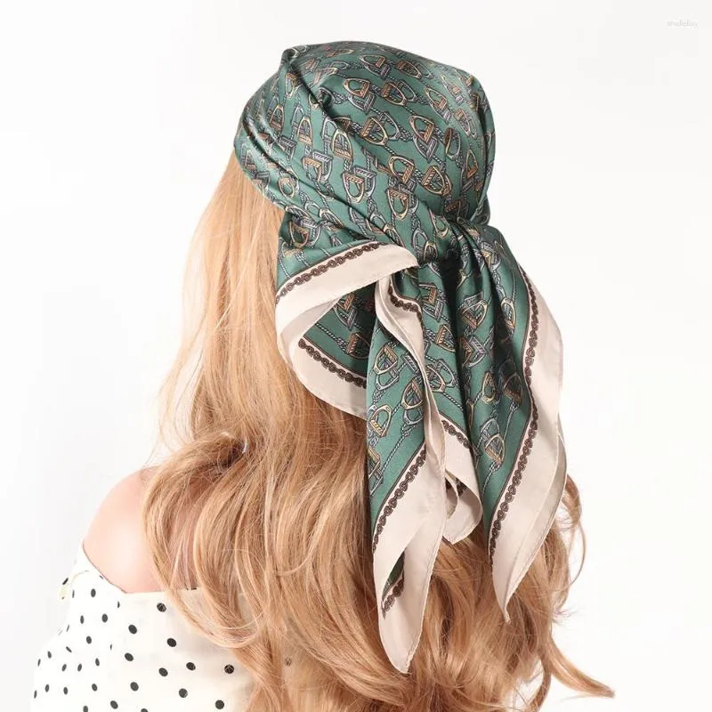 Fashion Silk Scarf 70x70cm Blue Bandana Headscarf for Women  Versatile Hair Band, Headband Turban Buy Now!