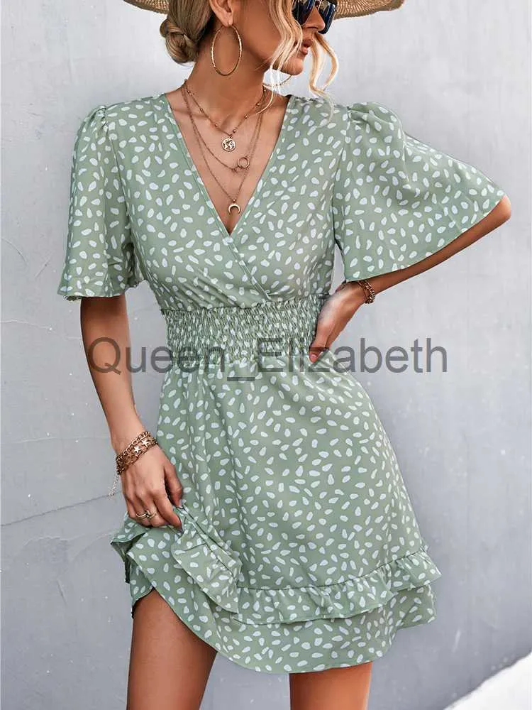 Double Lotus Leaf Floral Printed Slim Bodycon Dress Double Lotus Leaf Floral Printed Slim Bodycon Dress