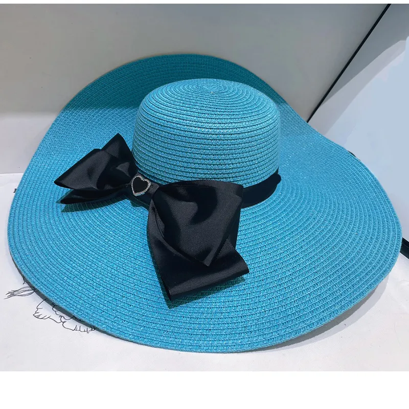 Summer Bowtie Cappello a secchiello a tesa larga Fashion Womens New Fisherman Hats Face Shield Visiera da sole per vacanze turistiche traspirante resistente ai raggi UV