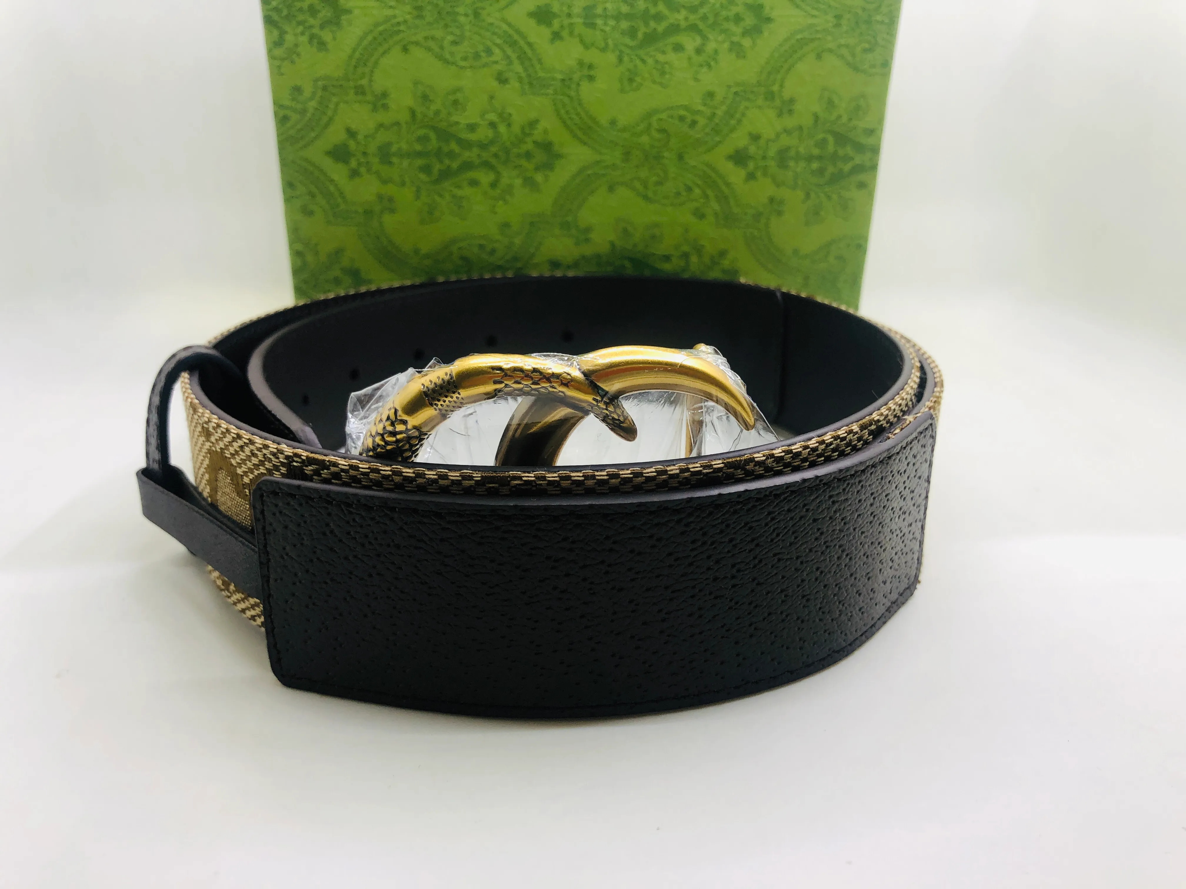 Luxury Quality Real Cowhide Belt Brass Stainless Steel Gold  display picture 3