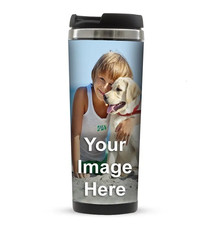 Water Bottles free shiping sell PixMug - Po Travel Mug - The Mug That's A Picture Frame - DIY - Insert your own pos or designs 230625