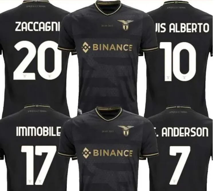 Personnalisé 10 LUIS ALBERTO Soccer Jersey 23-24 Home Away Black Thai Quality Shirts Personnalisé 7 F. ANDERSON 9 PEDRO 17 IMMOBILE 20 ZACCAGNI 21 SERGEJ 29 LAZZARI Personnalisé