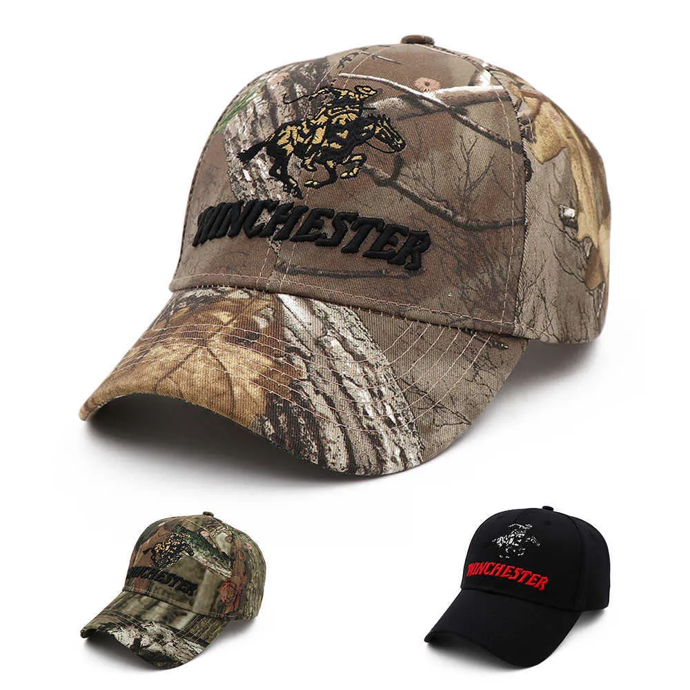 Casquettes de baseball Nouveau 2021 Tactique Winchester Tir Sports CAMO Casquette de baseball Casquettes de pêche Hommes Chasse en plein air Jungle Chapeau Randonnée Casquette ChapeauxHKD230625