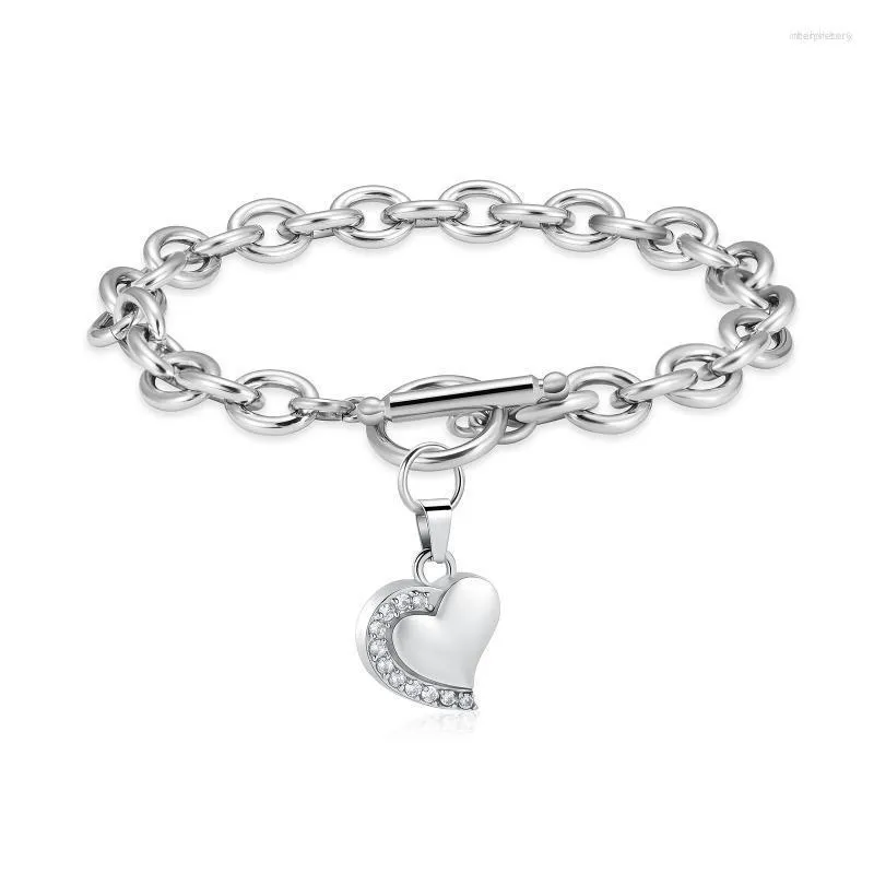 Bangle Cremation Urn Armband för aska rostfritt stål Kärlekshjärta inlagd kristallhänge Keepsake Memorial Handkedja Melv22