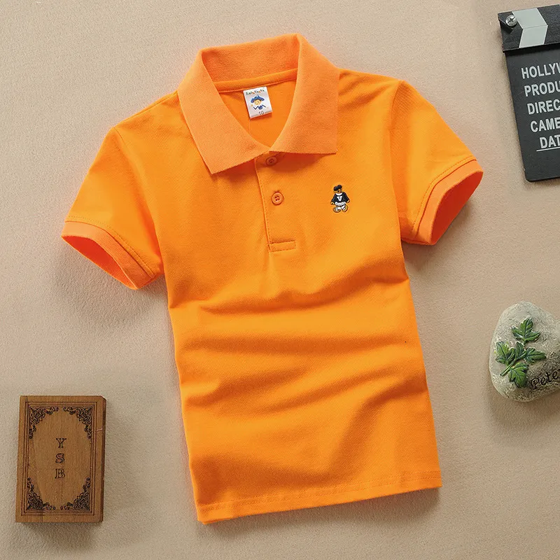 Polo Kind T-shirt 1-13Y Polo Shirt Top Korte Mouwen T-shirt Jongen Student Zomer Schooluniform Katoen Ademend Kids Tops Uitloper 230625