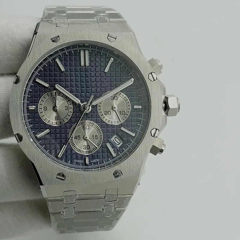 Relógio masculino de luxo de alta qualidade, movimento de quartzo, pulseira de aço inoxidável, versão esportiva VK Chronograph, relógio à prova d'água