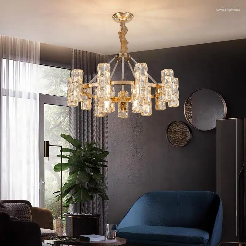 Chandeliers Luxury Crystal Chandelier For Living Room Lamp Creative Personality Bedroom Simple Three Colors 6 8 Light House Home Decoration