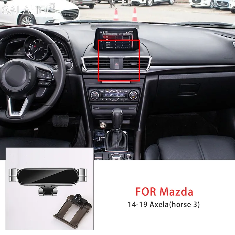 Support de téléphone portable de voiture de gravité Support GPS pour Mazda 3 Axela 2014 2015 2016 2017 2018 2019 pour Iphone Xiaomi Samsung Huawei