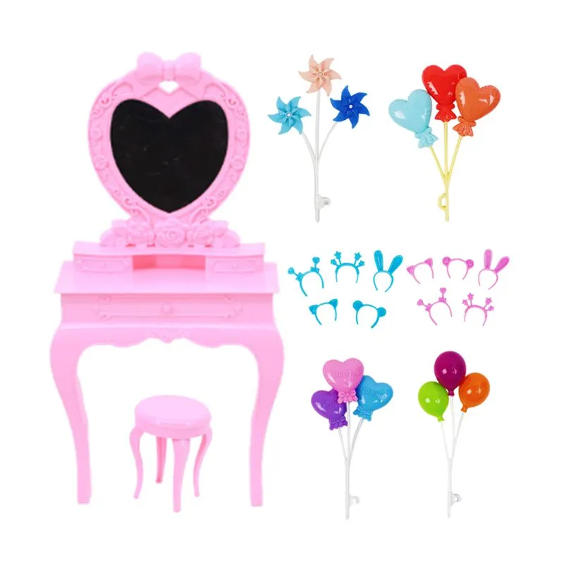 Kawaii 16 articles/lot enfants jouets Miniature maison de poupée meubles livraison gratuite maquillage chaise de bureau pour Barbie Dressing bricolage jeu cadeau