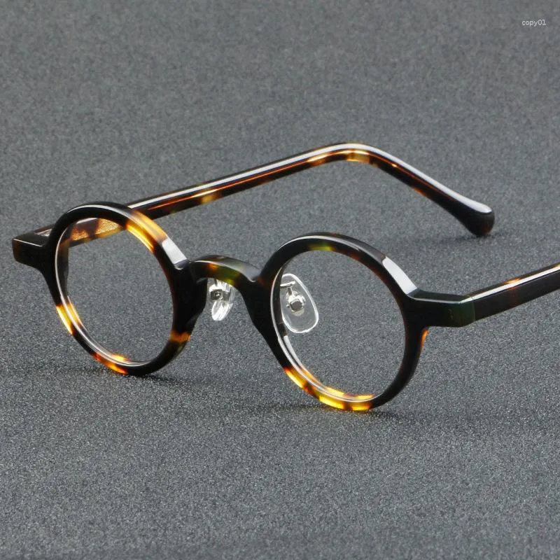 Sunglasses Frames Korean Vintage Round Eyeglasses Frame For Nearsight Acetate Eyewear Ultralight Comforable